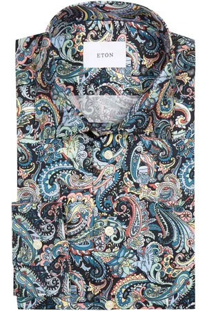 Eton Signature twill-overhemd met paisleymotief, classic fit