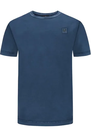 Belstaff T-shirt in effen kleur met washed look en logopatch