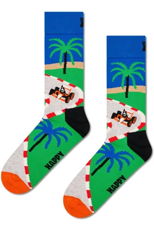 Happy Socks Sokken met palm- en F1-motief