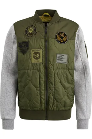 PME Legend™ Gewatteerde blouson met sweat-mouwen en patches