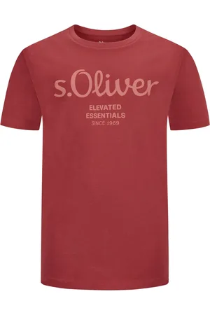 QS by s.Oliver Zacht T-shirt met groot merklogo