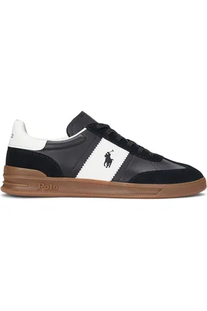 Ralph Lauren Low top sneakers van leer met contrasterende details
