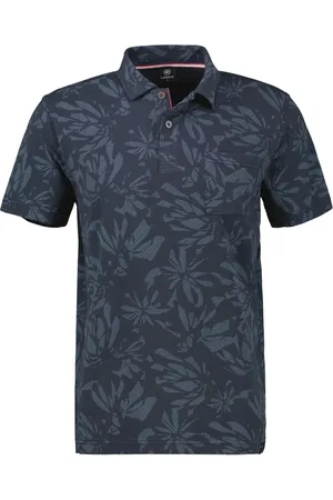 Lerros Poloshirt in jersey-kwaliteit met gebloemde alloverprint
