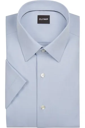 Olymp Comfort fit, elastisch twill-overhemd met korte mouwen