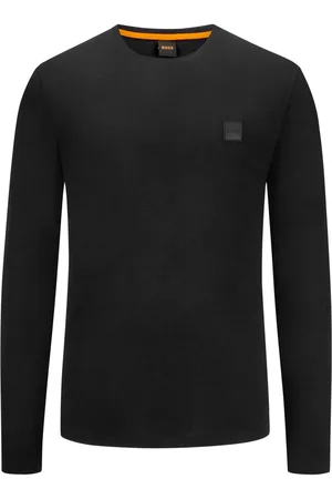 HUGO BOSS Longsleeve van katoen met logo-patch