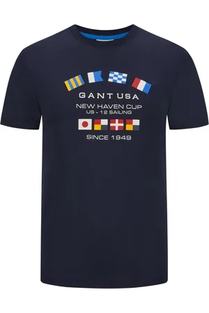 GANT Licht T-shirt van katoen met vlaggenprint
