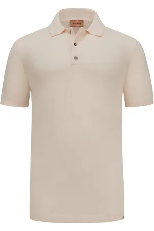 MOS MOSH Gallery Licht poloshirt van bouclé-breiwerk