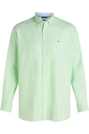 Tommy Hilfiger Overhemd van katoen en linnen met logo-borduursel