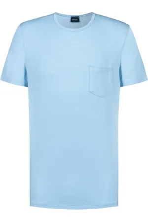 Mey Pyjamashirt met borstzak en O-neck in effen kleur