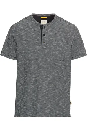 Camel Active T-shirt met Serafinokraag en fijne strepen