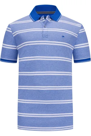 Fynch-Hatton Bicolor piqué-poloshirt met strepen