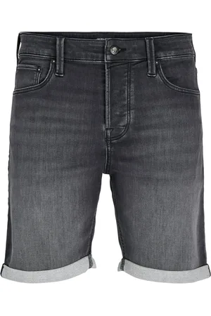 JACK & JONES Zachte stretch-jeansshort met vastgenaaide omslag