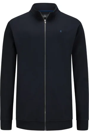 Ragman Sweatvest met logo-borduursel, extra lang