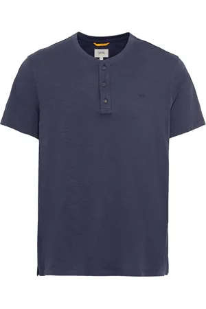 Camel Active T-shirt met serafinokraag in gemêleerde look