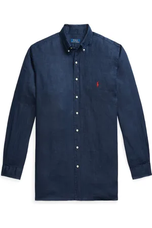 Ralph Lauren Linnen overhemd met logopatch