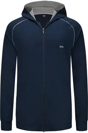 HUGO BOSS Licht Homewear sweatvest met capuchon en logo-borduursel