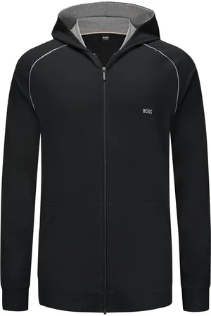 HUGO BOSS Licht Homewear sweatvest met capuchon en logo-borduursel