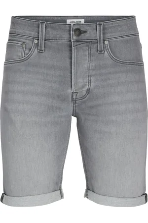 JACK & JONES Stretch jeansshort met vastgenaaide omslag