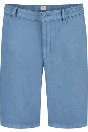 Brax Linnen bermuda shorts met elastische tailleband, modern fit