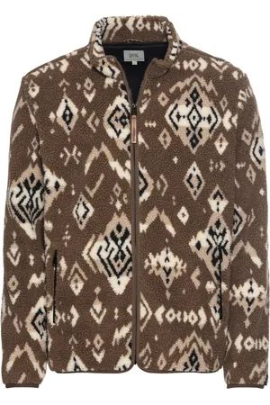 Camel Active Gevoerde teddypluche-jas met Noors patroon