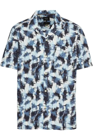 Camel Active Overhemd met korte mouwen, alloverprint en stretch, regular fit
