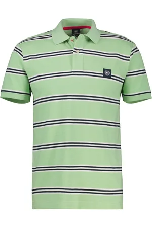Lerros Heavy poloshirt met streepmotief en logopatch