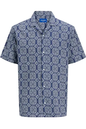 JACK & JONES Overhemd met korte mouwen van gemengd katoen
