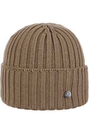Lierys Merino Gebreide Muts met Omslag by