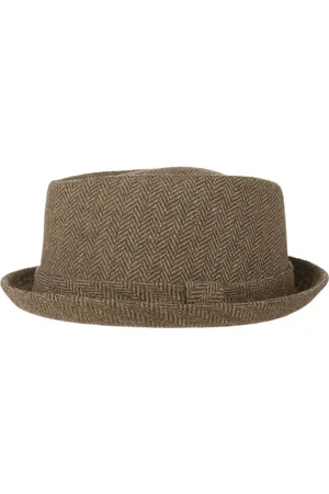 Lipodo Diamond Crown Herringbone Wollen Hoed by