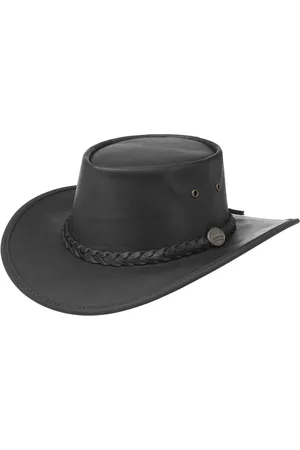 Barmah Squashy Outback Leather Hat by