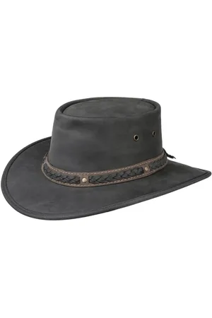 Barmah Squashy Bronco Leather Hat by