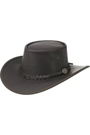 Barmah Squashy Outback Leather Hat by