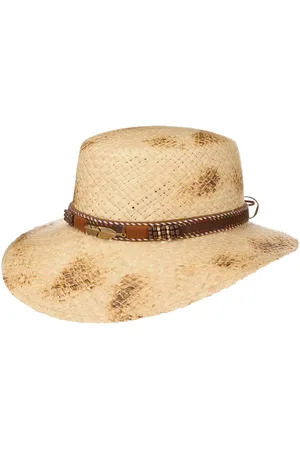 Lipodo Branded Strohoed met Leren Band by