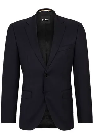 HUGO BOSS Regular-fit colbert van scheerwollen sergestof