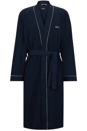 HUGO BOSS Ochtendjas van katoenen jersey met logostiksel