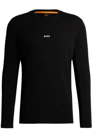 HUGO BOSS T-shirt met lange mouwen en logoprint van stretchkatoen