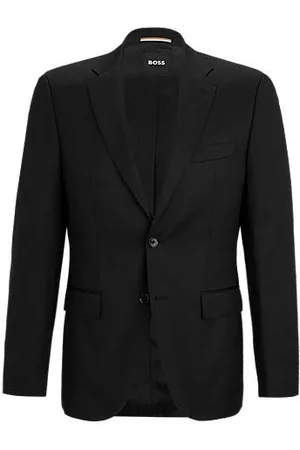 HUGO BOSS Regular-fit colbert van scheerwollen sergestof
