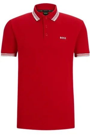 HUGO BOSS Paddy-polo van katoenpiqué met een logo op de onderkraag