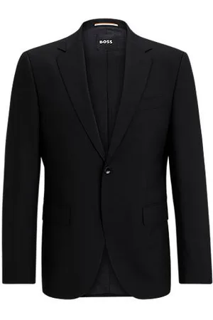 HUGO BOSS Regular-fit colbert van scheerwol met stretch