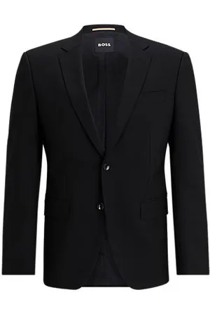 HUGO BOSS Slim-fit colbert van scheerwol met stretch