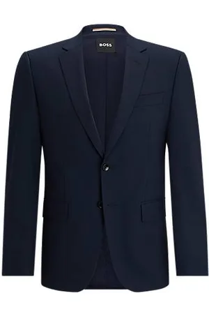 HUGO BOSS Slim-fit colbert van scheerwol met stretch