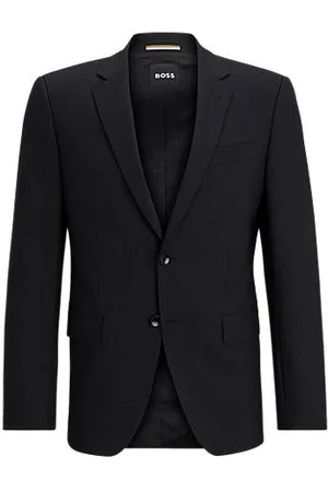 HUGO BOSS Slim-fit colbert van scheerwol met stretch