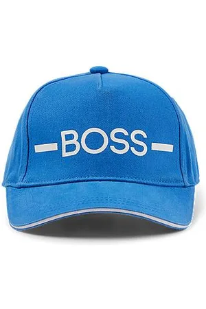 HUGO BOSS Kinderpet van katoenen twill met streep en logo