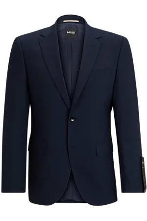 HUGO BOSS Regular-fit colbert van scheerwol met stretch