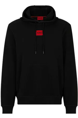 HUGO BOSS Hoodie met logolabel van katoenen sweatstof