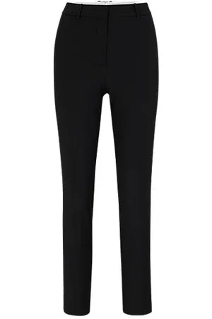 HUGO BOSS Regular-fit broek met toelopende pijpen van Italiaanse scheerwol