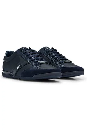 HUGO BOSS Sneakers in een combinatie van materialen met suède en imitatieleer