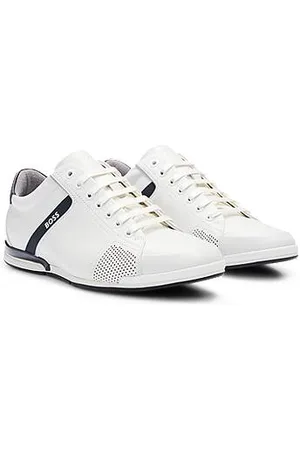HUGO BOSS Leren sneakers met voering die nare geurtjes neutraliseert