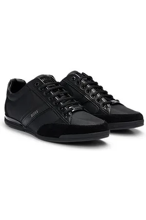 HUGO BOSS Sneakers in een combinatie van materialen met suède en imitatieleer