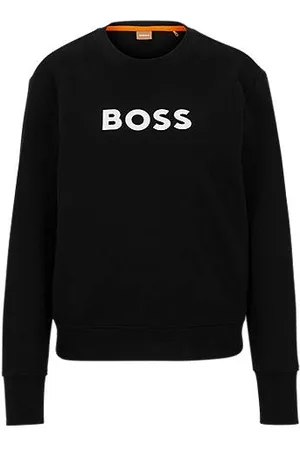 HUGO BOSS Sweatshirt van katoenen badstof met contrastlogo